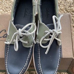 Camels boat shoes blue and green nwt size 10 m